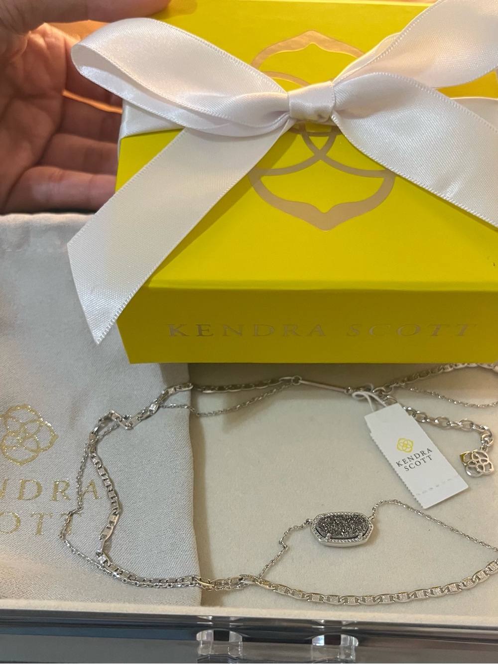 *NWT*Scott Silver Sparkling Druzy Pendant Necklace